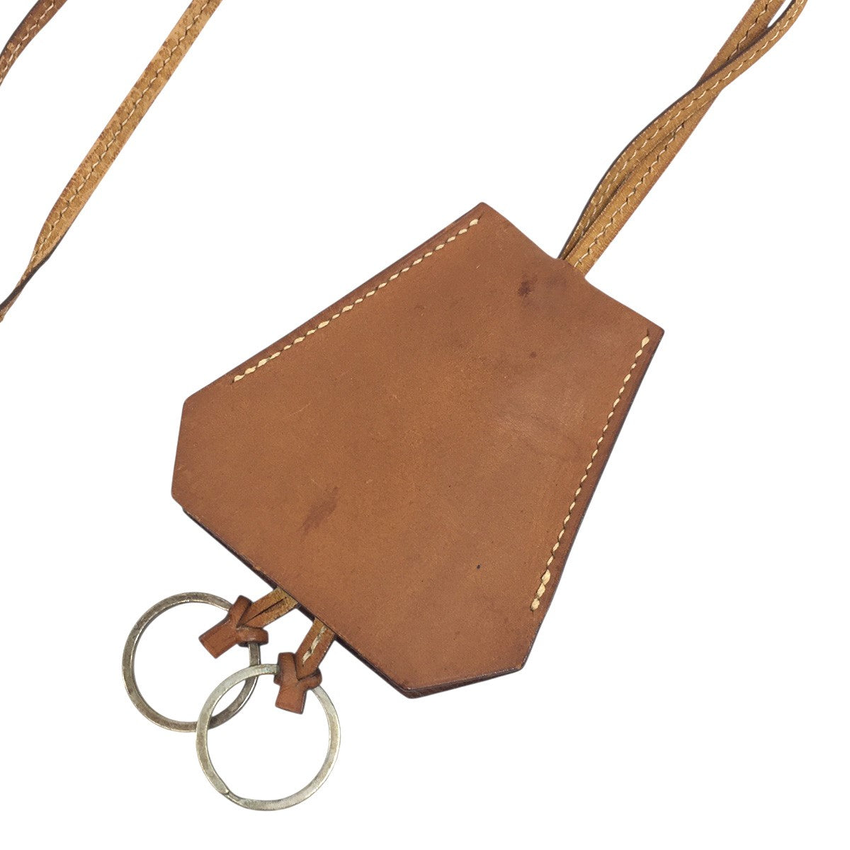 HERMES(エルメス) クロシェット レザー キーリングネックレス ブラウン