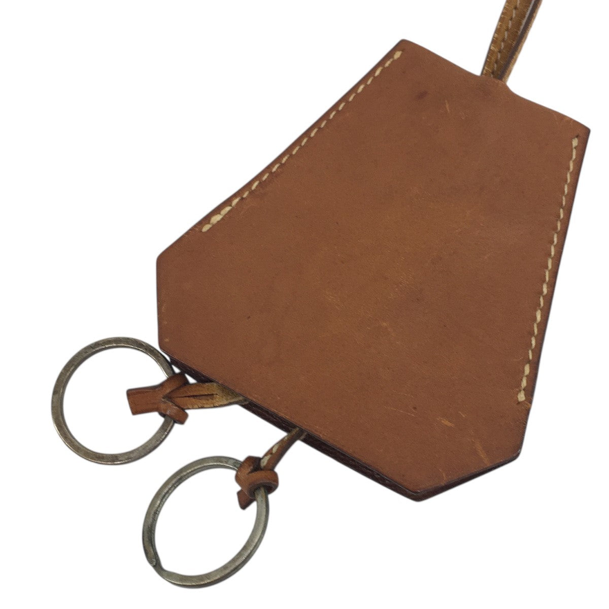 HERMES(エルメス) クロシェット レザー キーリングネックレス ブラウン