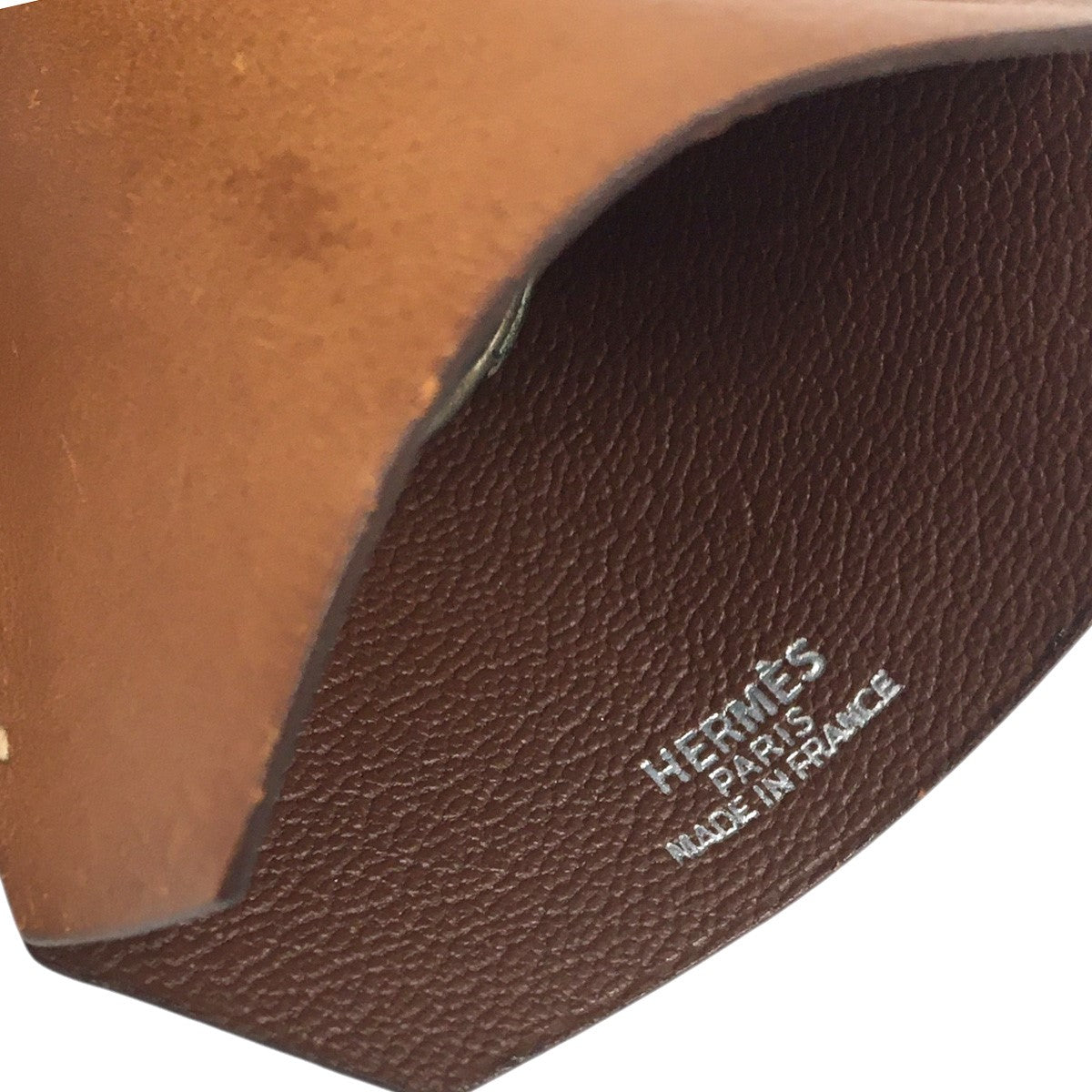 HERMES(エルメス) クロシェット レザー キーリングネックレス ブラウン