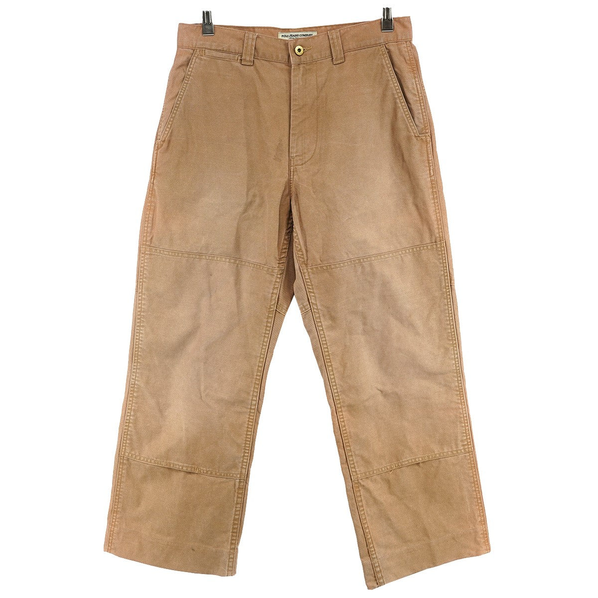 POLO JEANS CO． Premium Denim Workwear POLO RALPH LAUREN UNION MADEダック地 ダブルニー 紙パッチ ペインター カーペンター ワイド ストレート パンツ 古着・中古-1枚目のアイテム画像