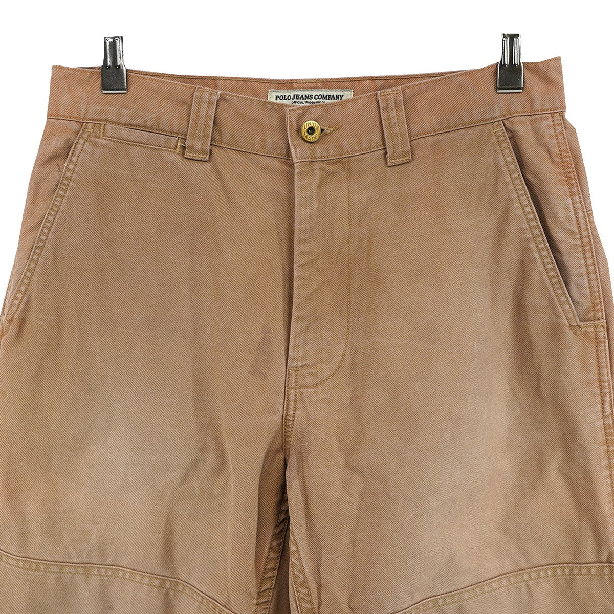 POLO JEANS CO． Premium Denim Workwear POLO RALPH LAUREN UNION MADEダック地 ダブルニー 紙パッチ ペインター カーペンター ワイド ストレート パンツ 古着・中古-3枚目のアイテム画像