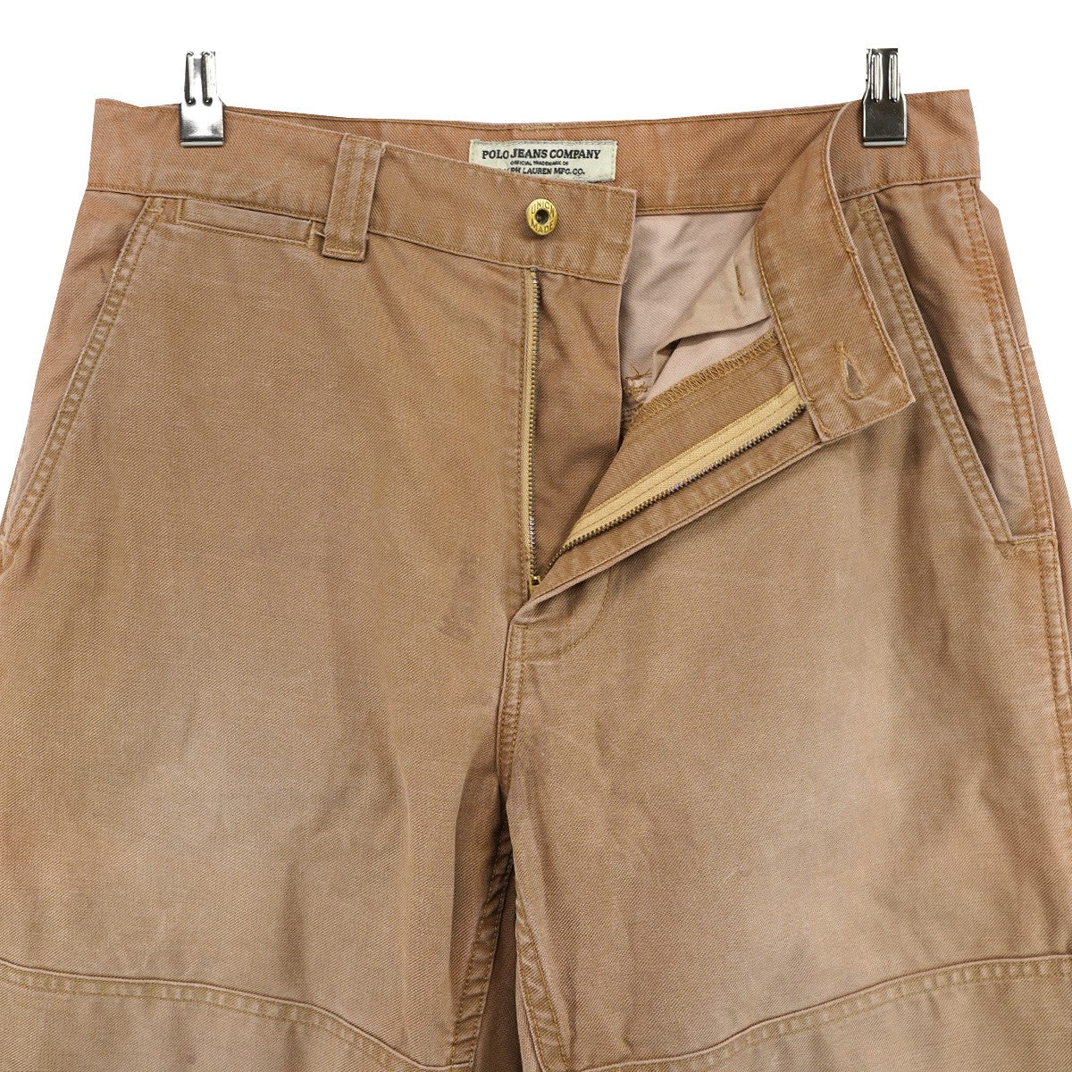 POLO JEANS CO． Premium Denim Workwear POLO RALPH LAUREN UNION MADEダック地 ダブルニー 紙パッチ ペインター カーペンター ワイド ストレート パンツ 古着・中古-4枚目のアイテム画像