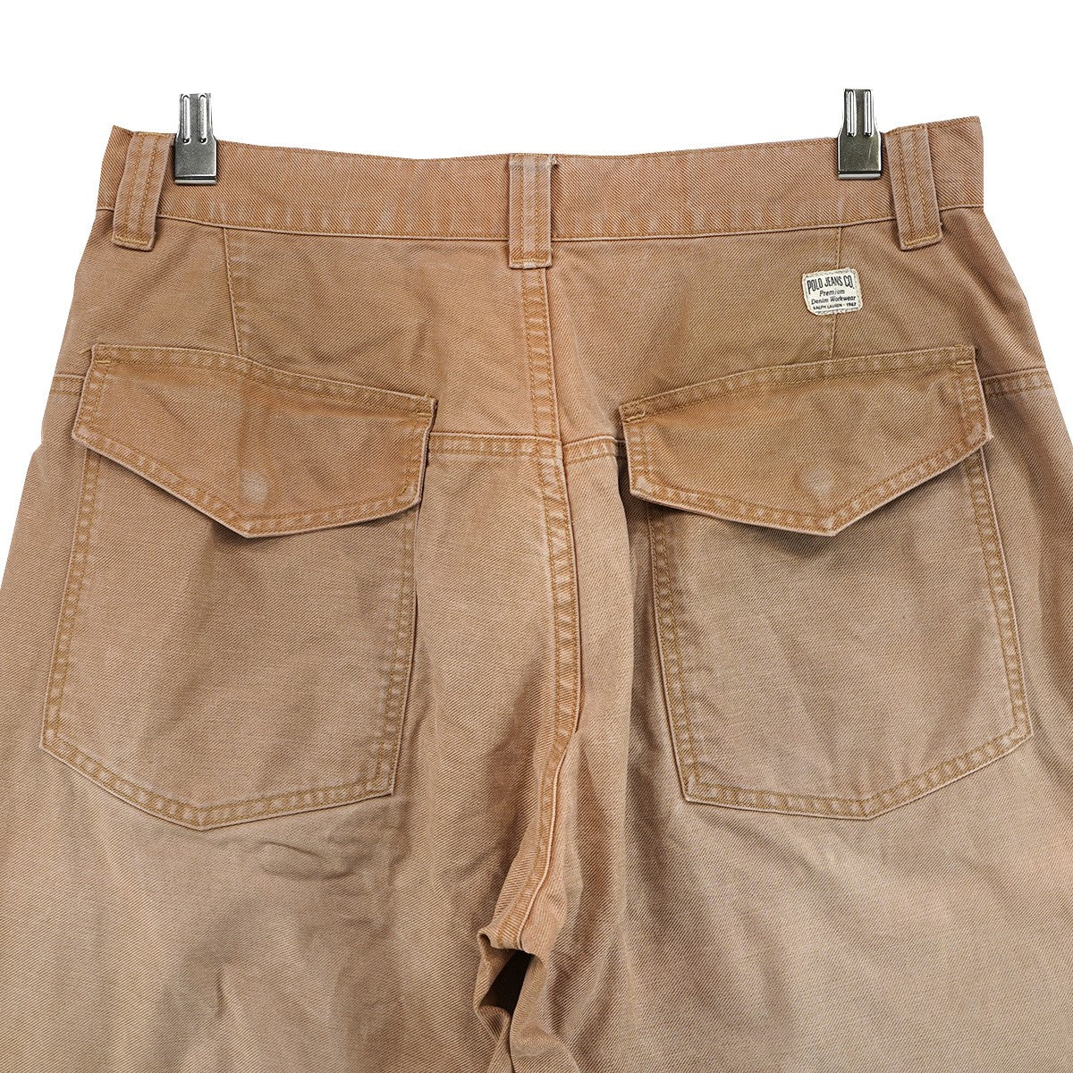 POLO JEANS CO． Premium Denim Workwear POLO RALPH LAUREN UNION MADEダック地 ダブルニー 紙パッチ ペインター カーペンター ワイド ストレート パンツ 古着・中古-5枚目のアイテム画像