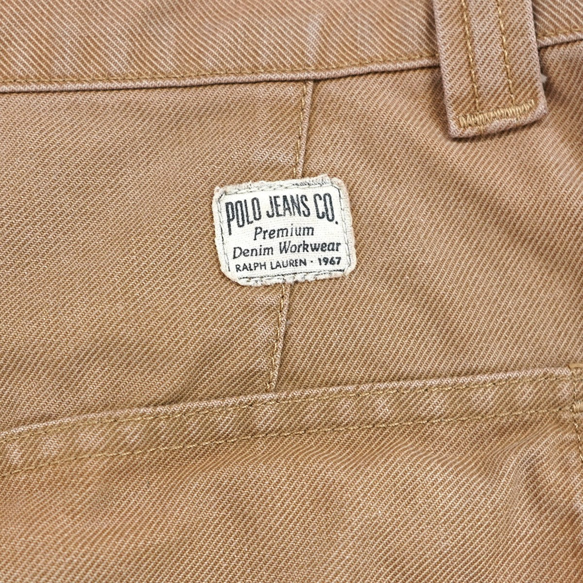 POLO JEANS CO． Premium Denim Workwear POLO RALPH LAUREN UNION MADEダック地 ダブルニー 紙パッチ ペインター カーペンター ワイド ストレート パンツ 古着・中古-6枚目のアイテム画像