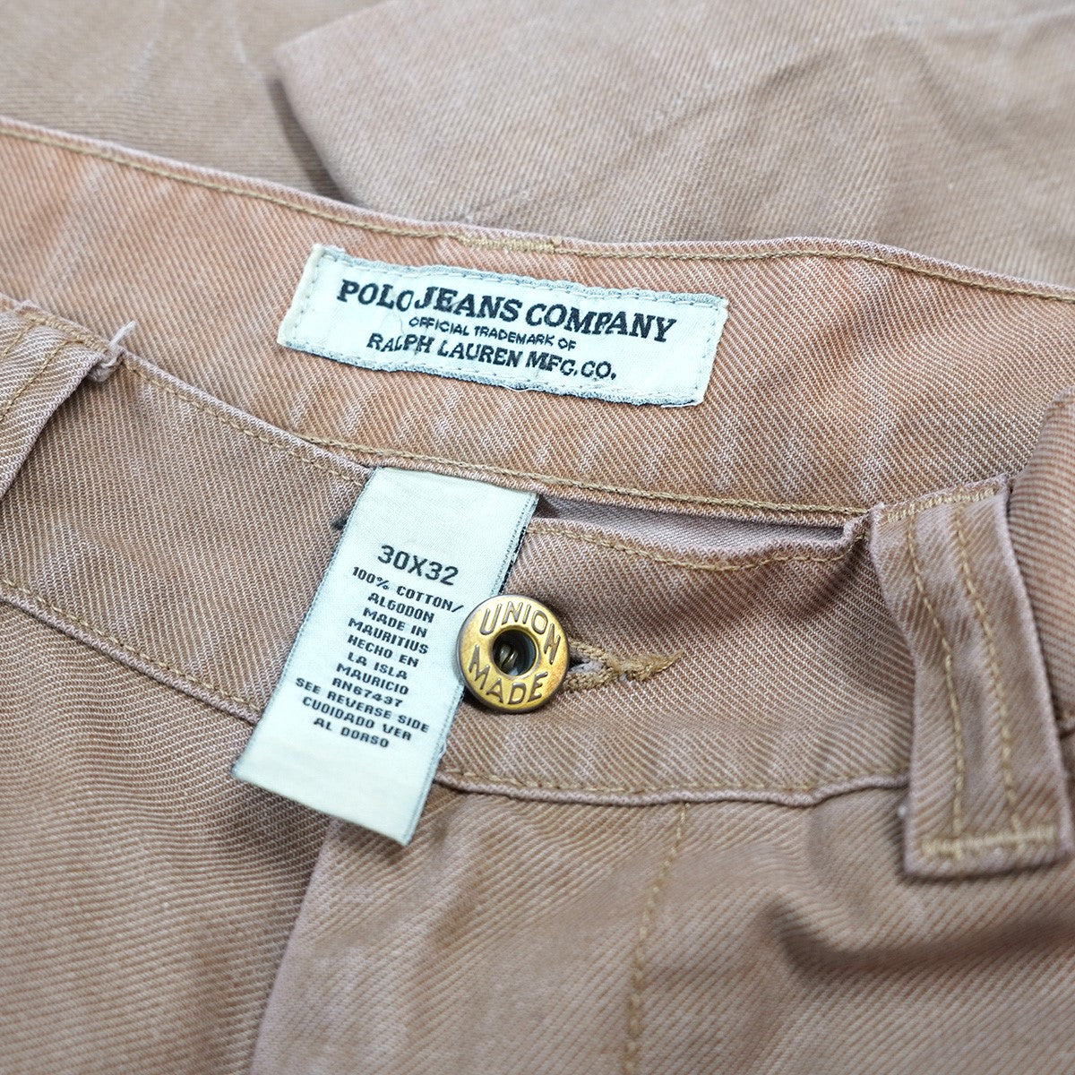 POLO JEANS CO． Premium Denim Workwear POLO RALPH LAUREN UNION MADEダック地 ダブルニー 紙パッチ ペインター カーペンター ワイド ストレート パンツ 古着・中古-7枚目のアイテム画像