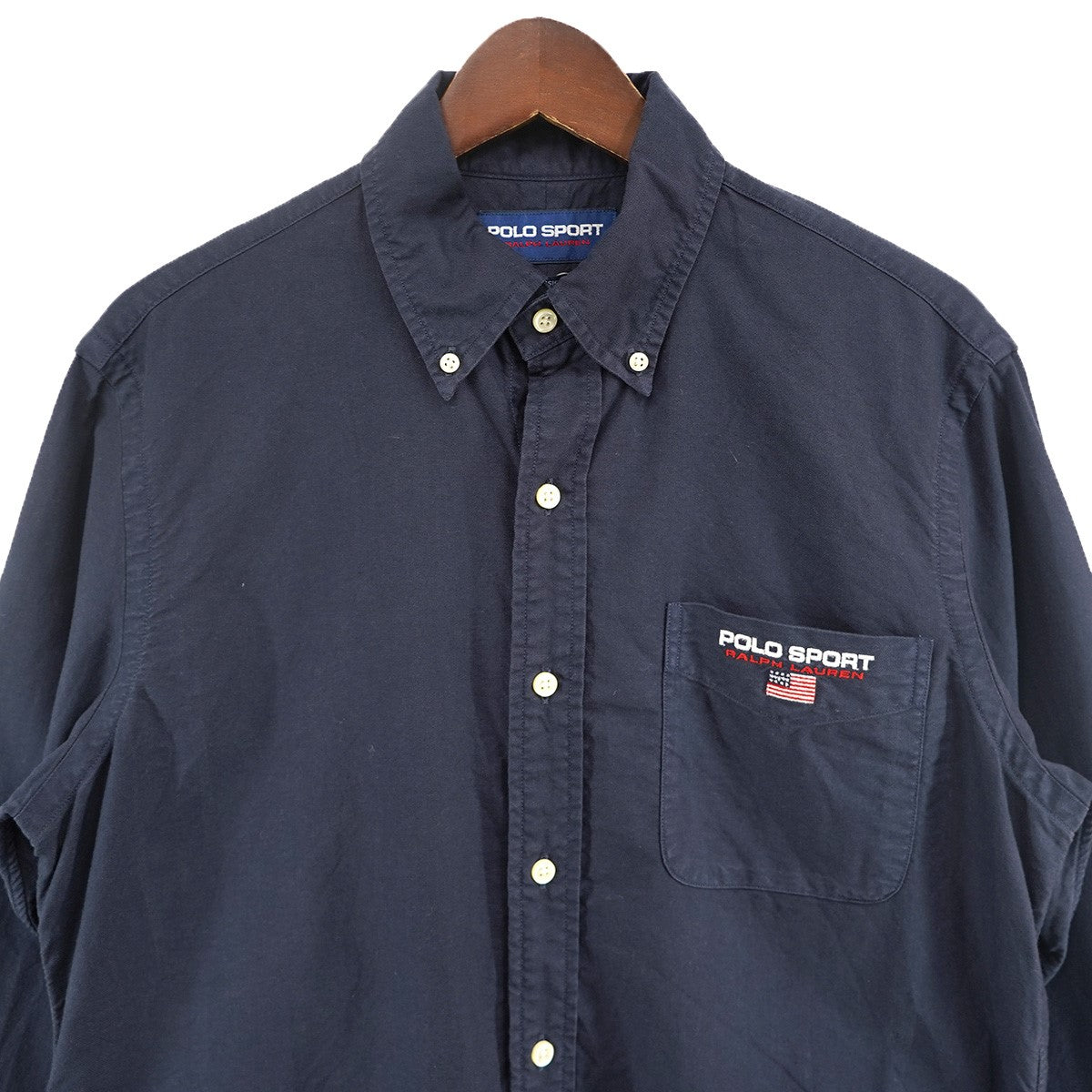 POLO SPORT 21SS Polo Sport Classic Fit Oxford Shirt復刻 ヘビーオックスフォード 星条旗 ロゴ刺繍 クラシック フィット 長袖 ボタン ダウン シャツ 古着・中古-2枚目のアイテム画像
