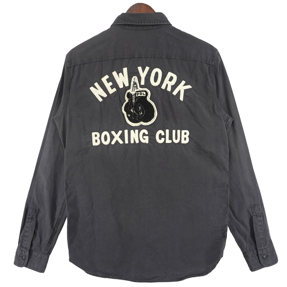 POLO RALPH LAUREN 15AW Custom Fit New York Boxing Club Shirtウォッシュ加工 フラップ パッチ ポケット ボクシングクラブ バック刺繍 ワーク シャツ 古着・中古-1枚目のアイテム画像