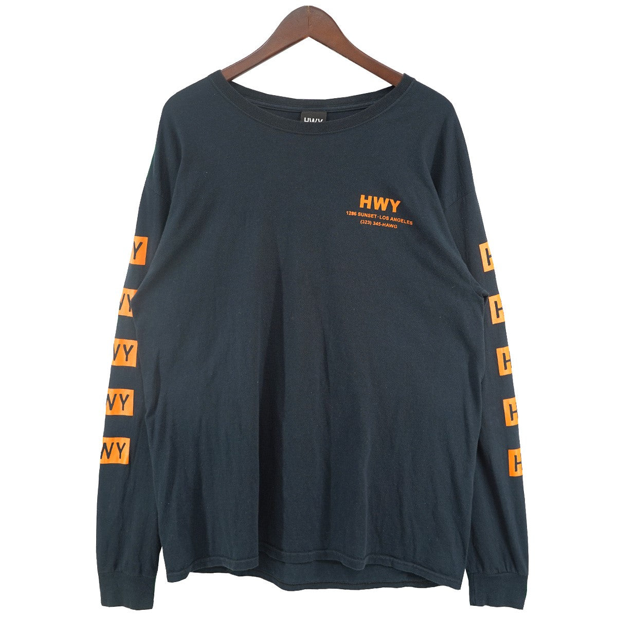 HWY HAWG LONG SLEEVEロゴ ロングスリーブ 長袖 Tシャツ ロンT 古着・中古-2枚目のアイテム画像