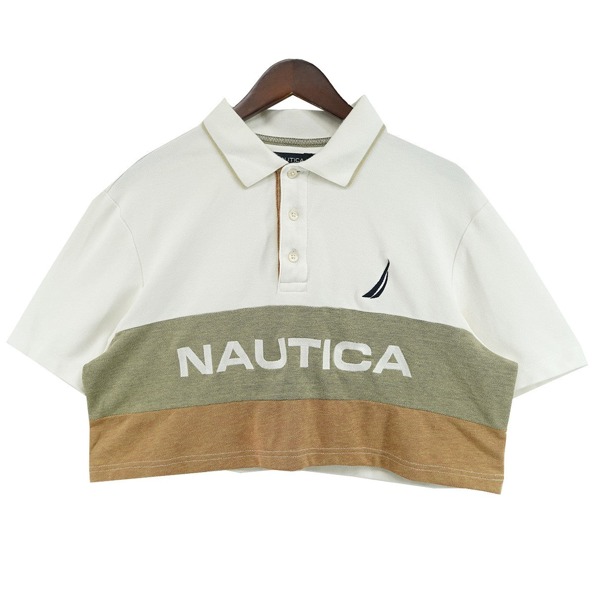 NAUTICA ロゴ クロップド 短丈 ポロシャツ 古着・中古-1枚目のアイテム画像