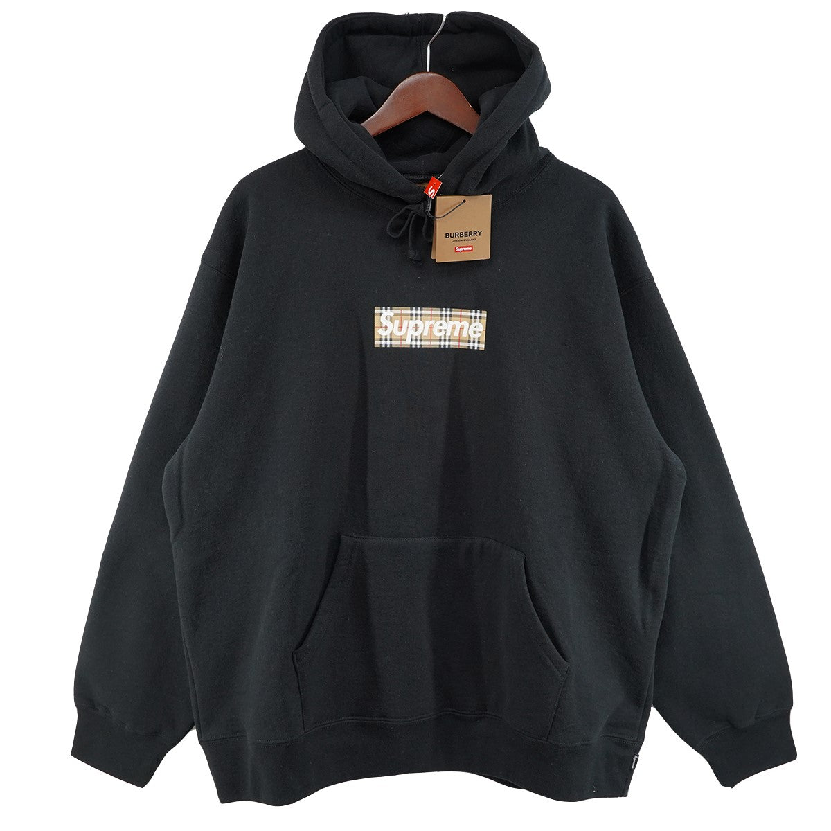 Supreme×BURBERRY 22SS Burberry Box Logo Hooded Sweatshirtバーバリー チェック ボックスロゴ フーデッドスウェットシャツ パーカー 古着・中古-1枚目のアイテム画像