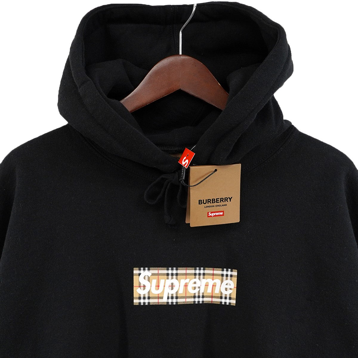 Supreme×BURBERRY 22SS Burberry Box Logo Hooded Sweatshirtバーバリー チェック ボックスロゴ フーデッドスウェットシャツ パーカー 古着・中古-4枚目のアイテム画像