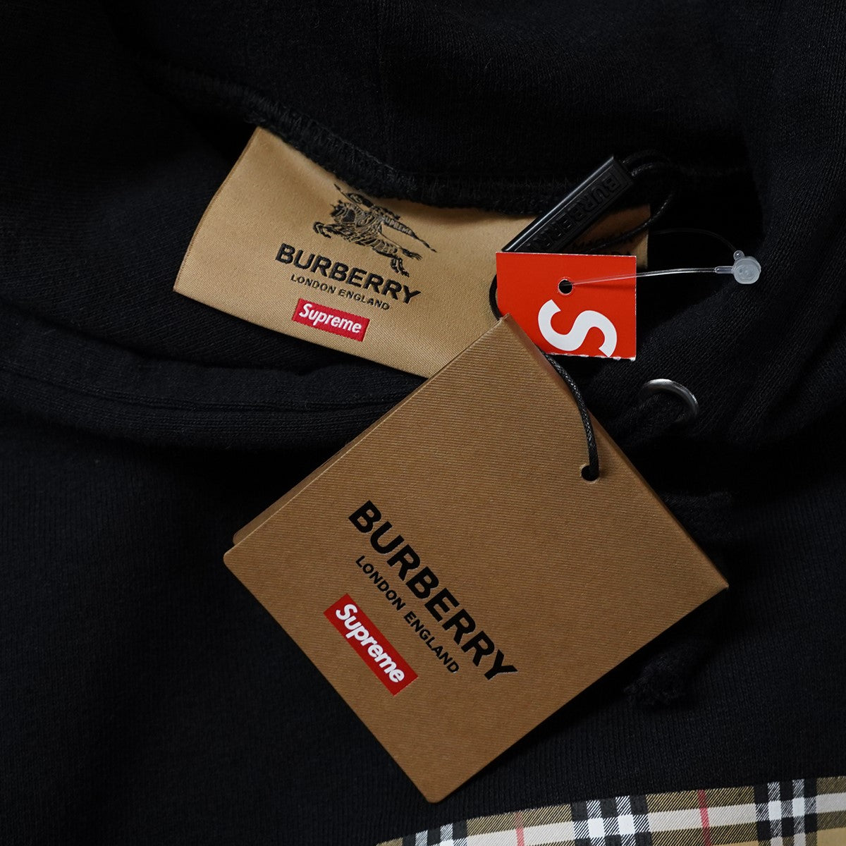 Supreme×BURBERRY 22SS Burberry Box Logo Hooded Sweatshirtバーバリー チェック ボックスロゴ フーデッドスウェットシャツ パーカー 古着・中古-5枚目のアイテム画像
