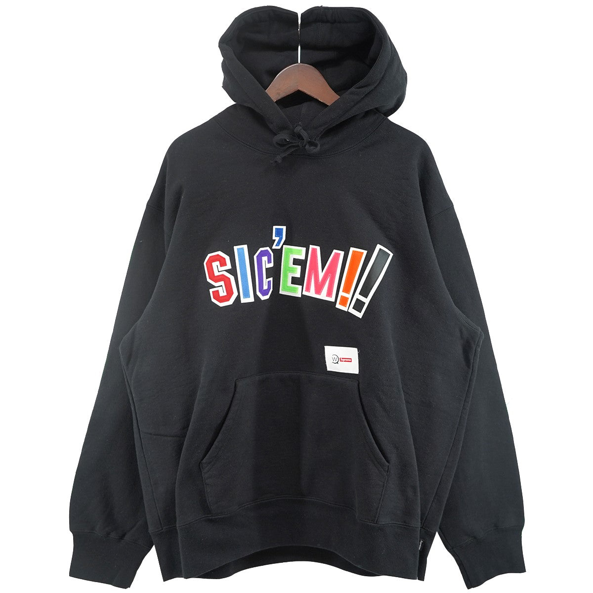 Supreme×WTAPS 21AW WTAPS Sic’em! Hooded Sweatshirtコラボ ロゴ パーカー フーデッドスウェットシャツ 古着・中古-1枚目のアイテム画像