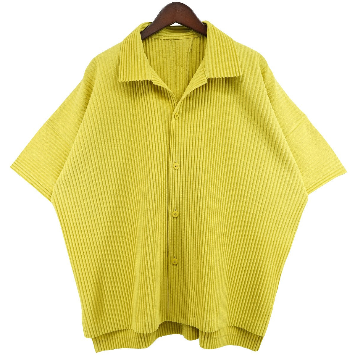 HOMME PLISSE ISSEY MIYAKE 25AW MONTHLY COLORS ： JULYプリーツ ドロップショルダー オープンカラー 開襟 半袖シャツ 古着・中古-1枚目のアイテム画像