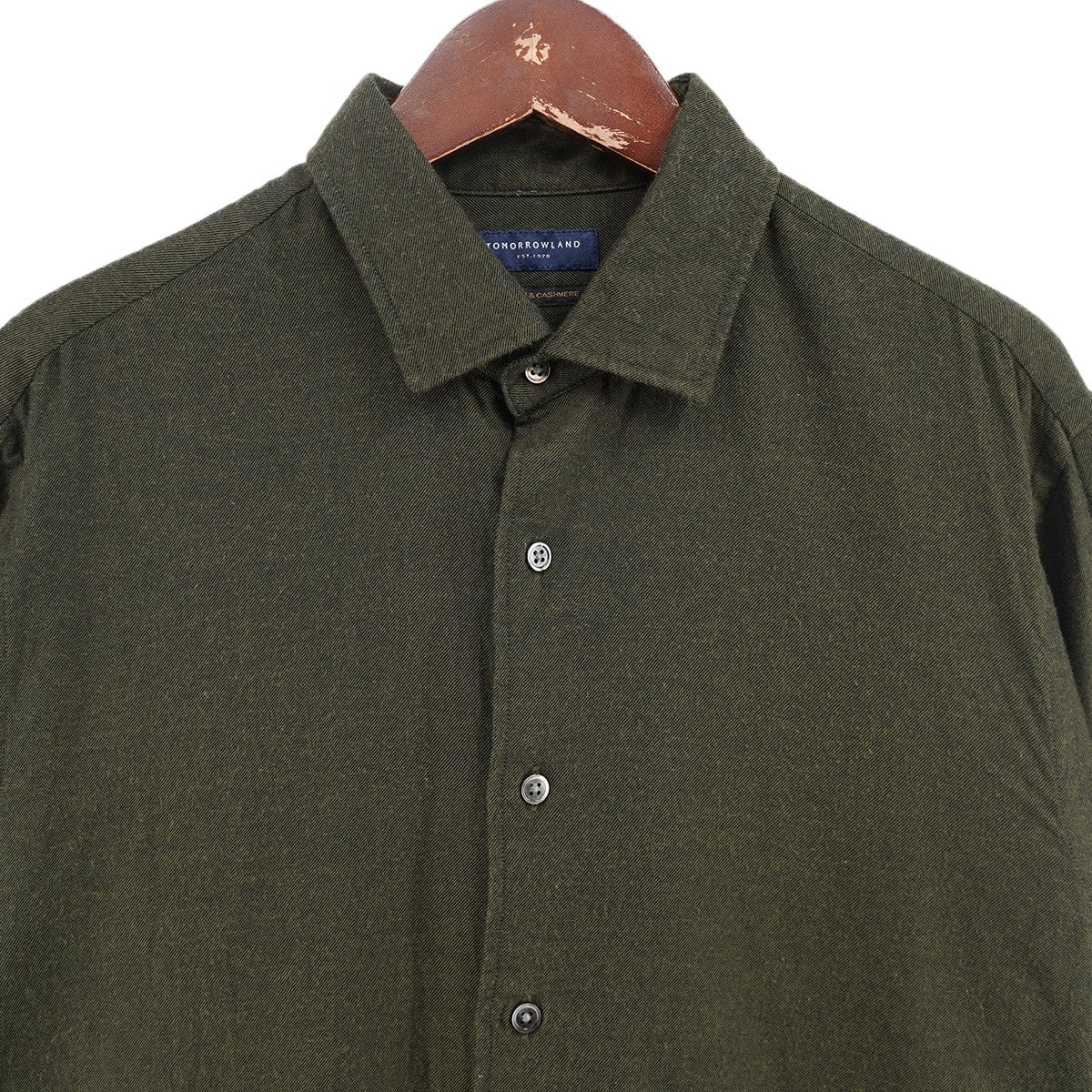 TOMORROW LAND 25AW コットンカシミヤフランネル ロングスリーブシャツ 古着・中古-2枚目のアイテム画像