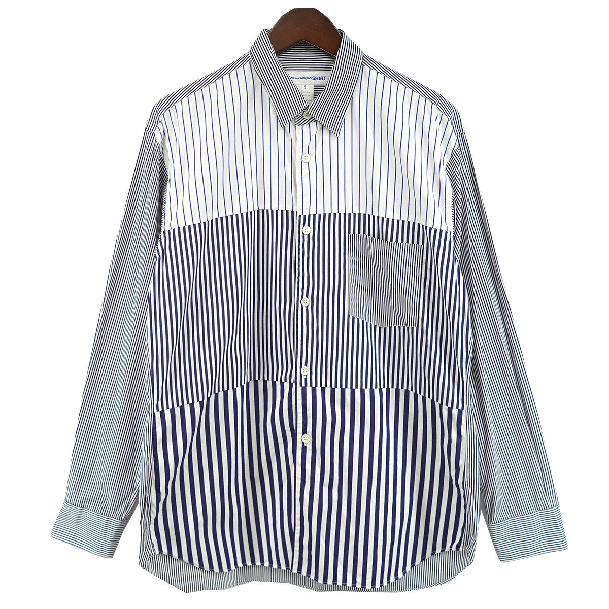 yarn dyed cotton stripe poplin先染めコットン・ストライプ ポプリン 長袖シャツ