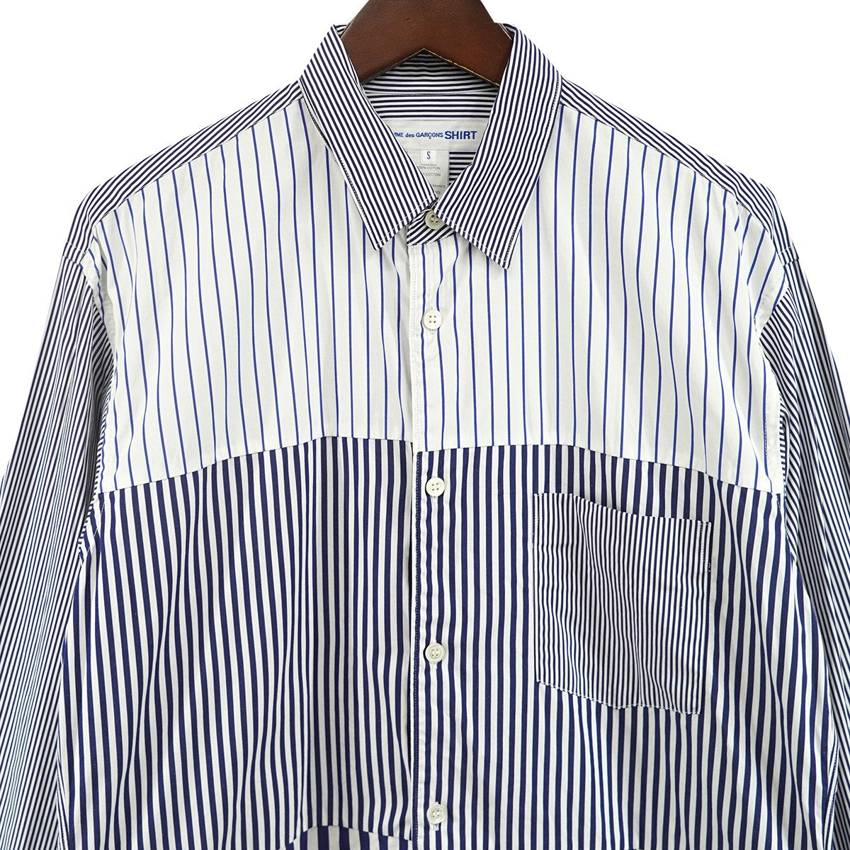 yarn dyed cotton stripe poplin先染めコットン・ストライプ ポプリン 長袖シャツ