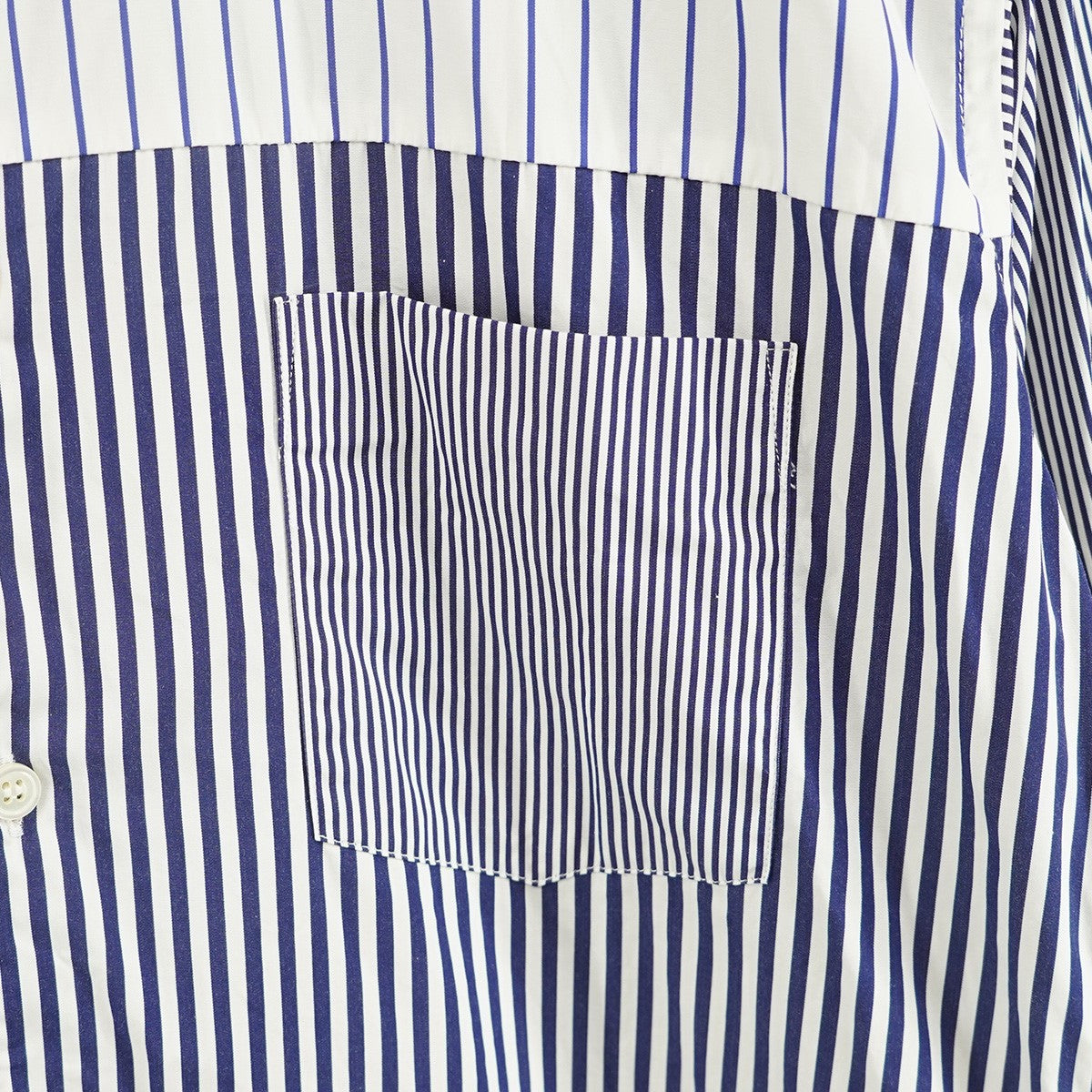 yarn dyed cotton stripe poplin先染めコットン・ストライプ ポプリン 長袖シャツ