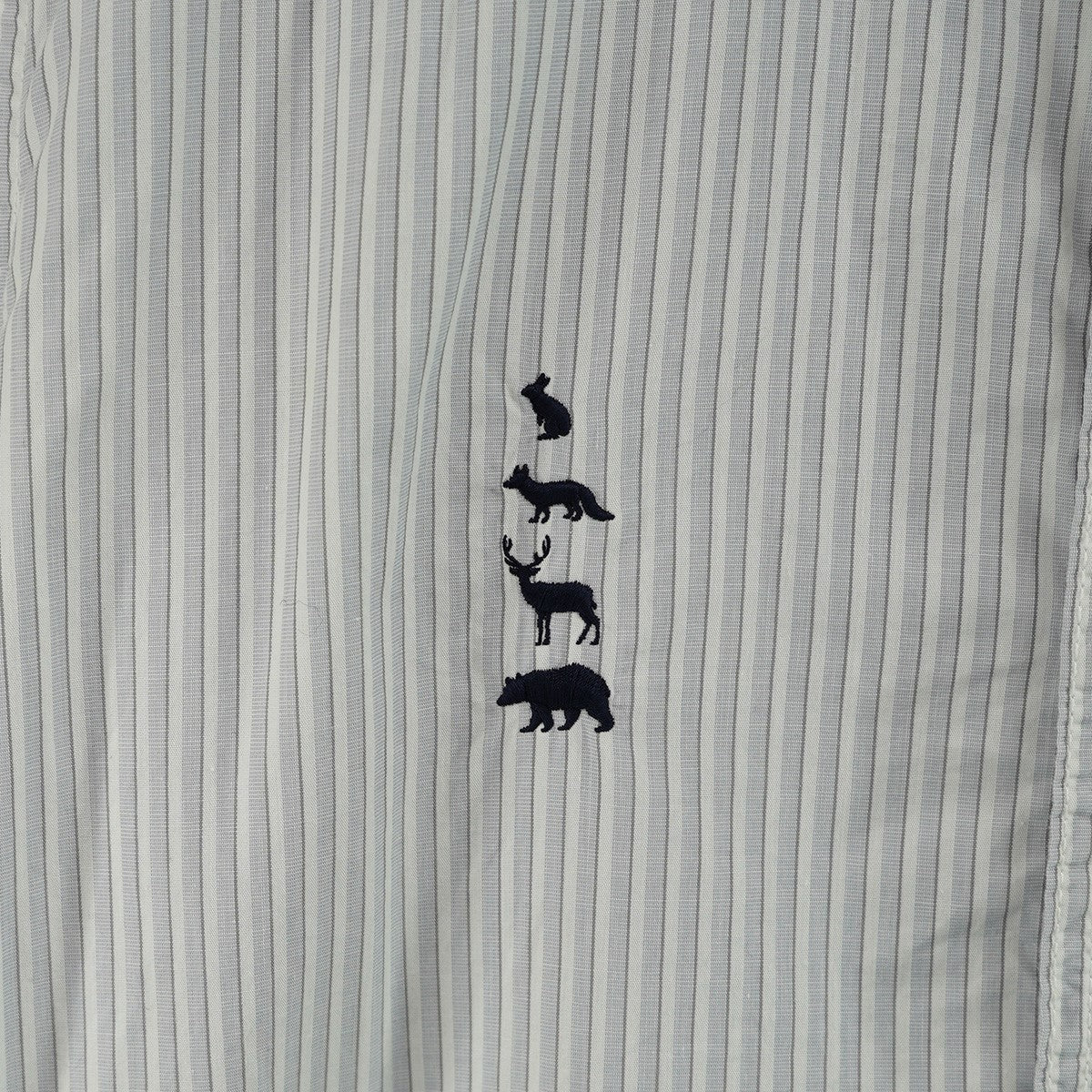 POST O’ALLS×MOUNTAIN RESEARCH No．1 Shirt Animal Embroideryコラボレーション ストライプ シャツ 古着・中古-2枚目のアイテム画像