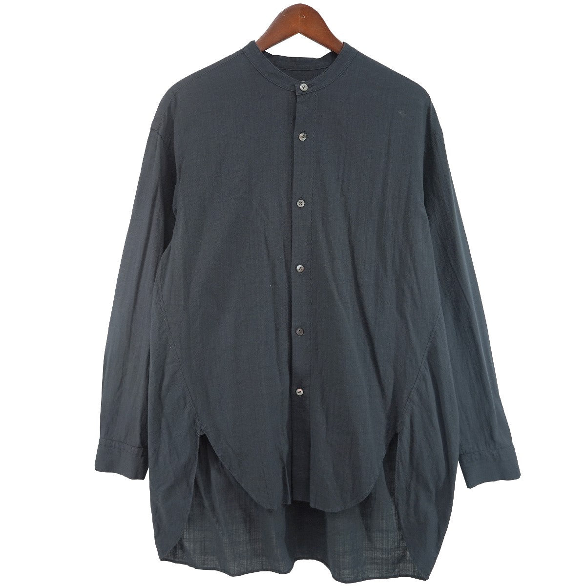 uru 24SS バンドカラー ノーカラー ロングシャツ 古着・中古-1枚目のアイテム画像