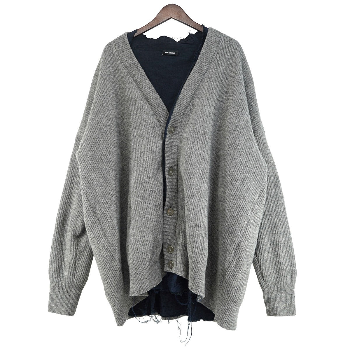 21AW Layered Cardigan バックロゴパッチレイヤード オーバーサイズ ニット カーディガン