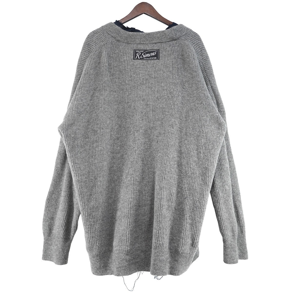 21AW Layered Cardigan バックロゴパッチレイヤード オーバーサイズ ニット カーディガン
