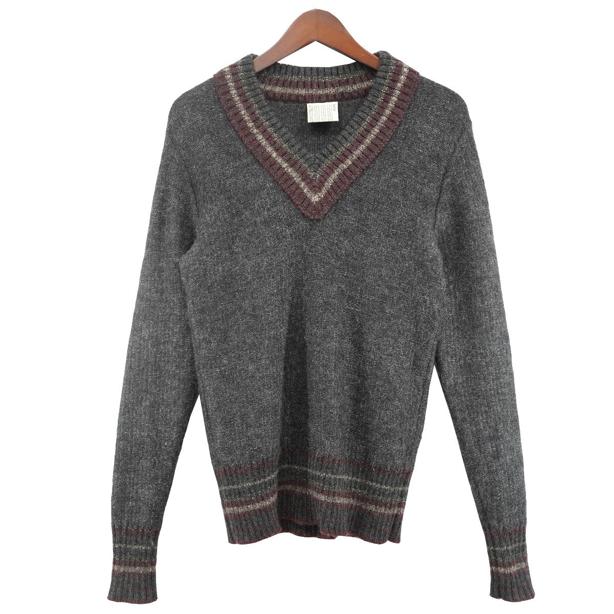 16AW キッドモヘア アルパカ混 チルデン Vネック ニット セーター