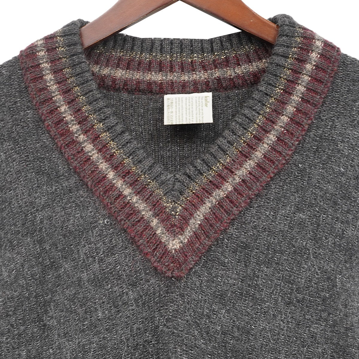 16AW キッドモヘア アルパカ混 チルデン Vネック ニット セーター