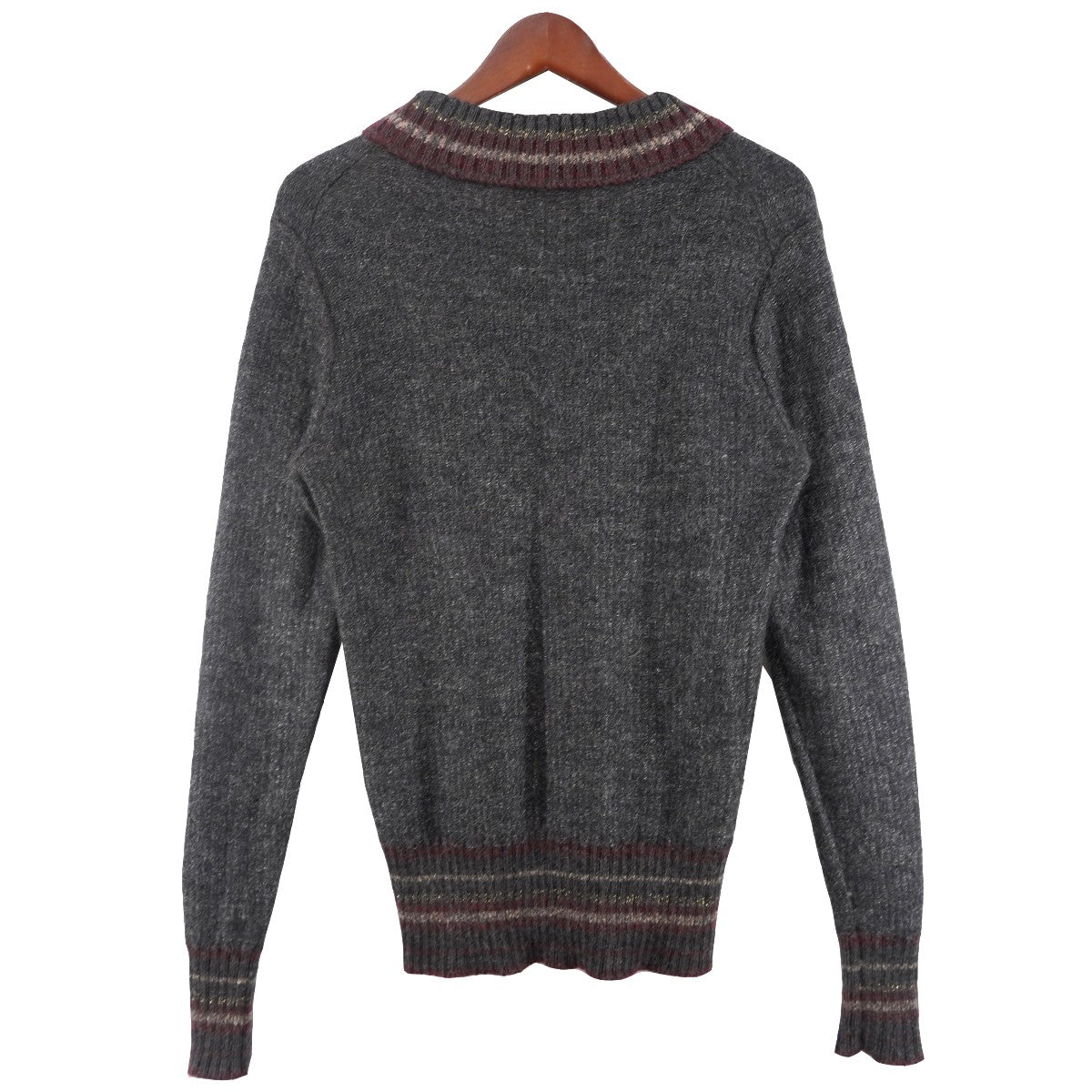 16AW キッドモヘア アルパカ混 チルデン Vネック ニット セーター