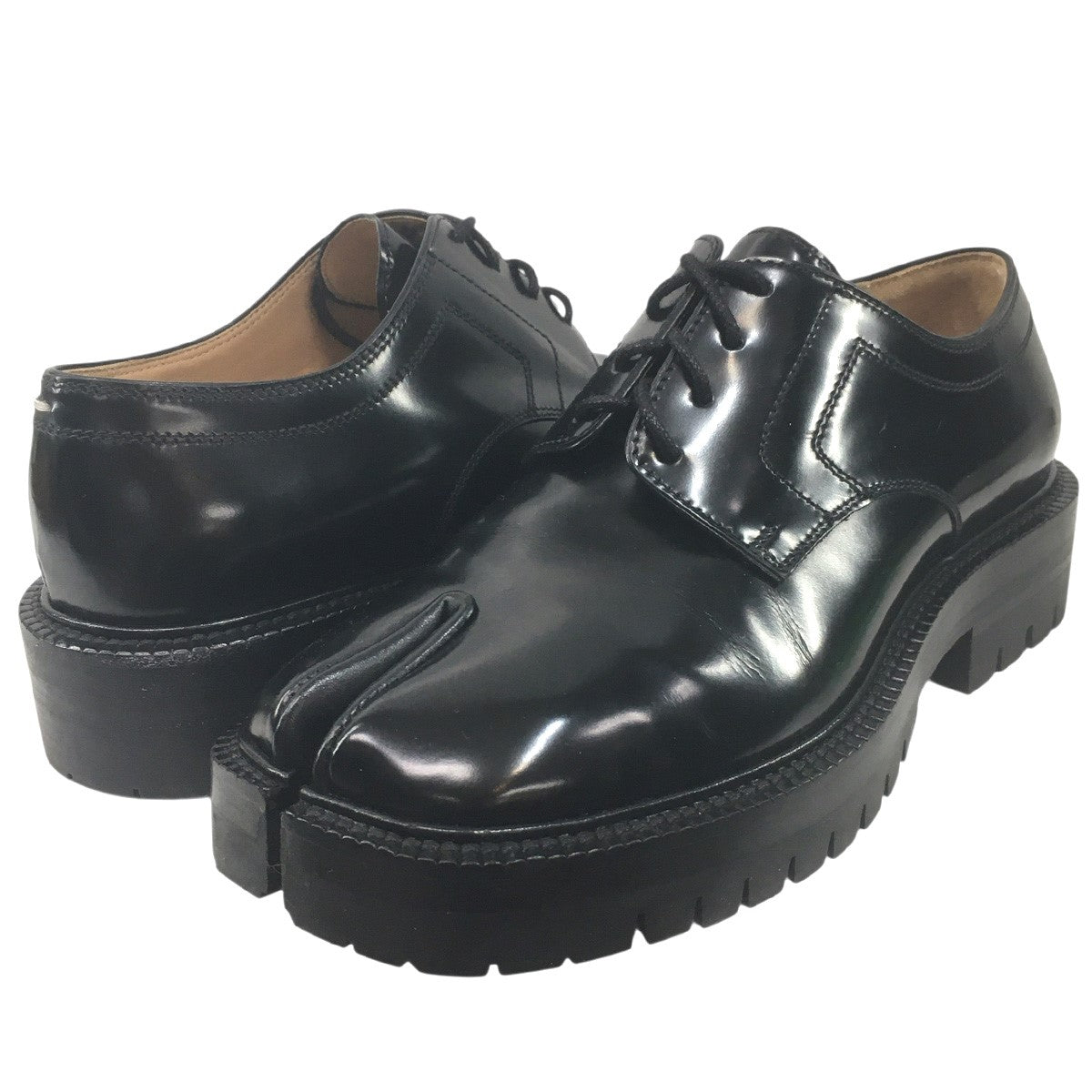 Maison Margiela 22 TABI タビ クリートソール レースアップ レザー シューズ 靴 古着・中古-1枚目のアイテム画像
