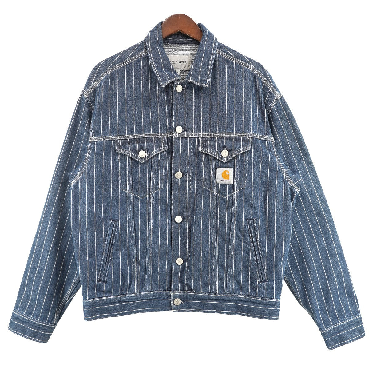 CARHARTT WIP ORLEAN JACKET オルレアンストライプ デニム トラッカー ジャケット 古着・中古-1枚目のアイテム画像
