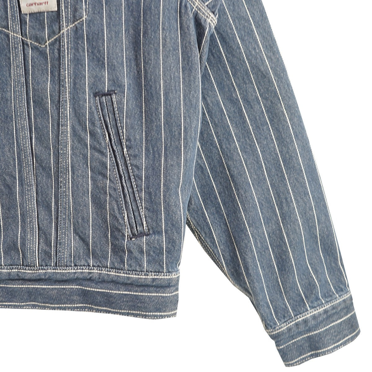 CARHARTT WIP ORLEAN JACKET オルレアンストライプ デニム トラッカー ジャケット 古着・中古-3枚目のアイテム画像