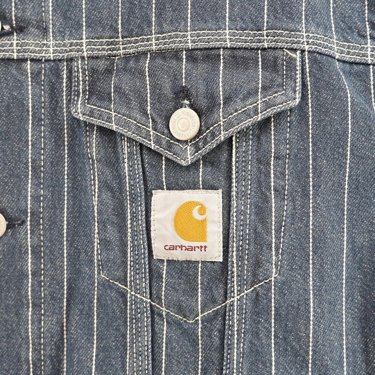 CARHARTT WIP ORLEAN JACKET オルレアンストライプ デニム トラッカー ジャケット 古着・中古-6枚目のアイテム画像