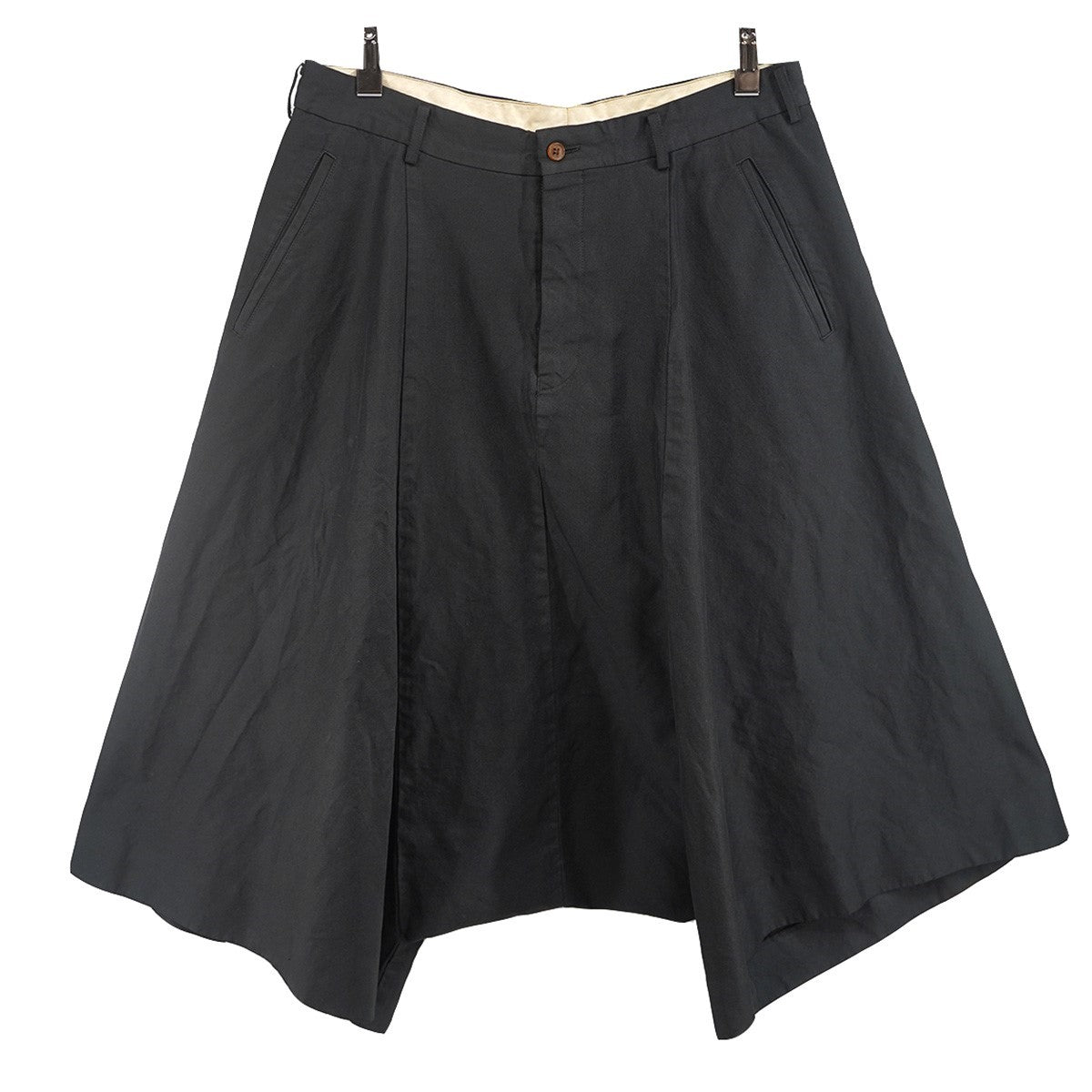 16SS BROKEN TAILORING期ポリ縮 袴 ハカマ ワイド ショートパンツ ショーツ ハーフパンツ