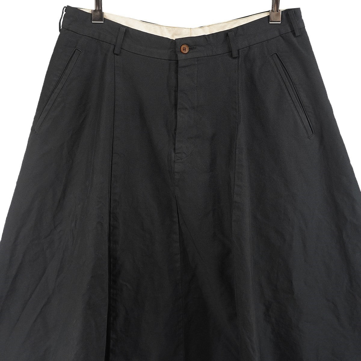 16SS BROKEN TAILORING期ポリ縮 袴 ハカマ ワイド ショートパンツ ショーツ ハーフパンツ