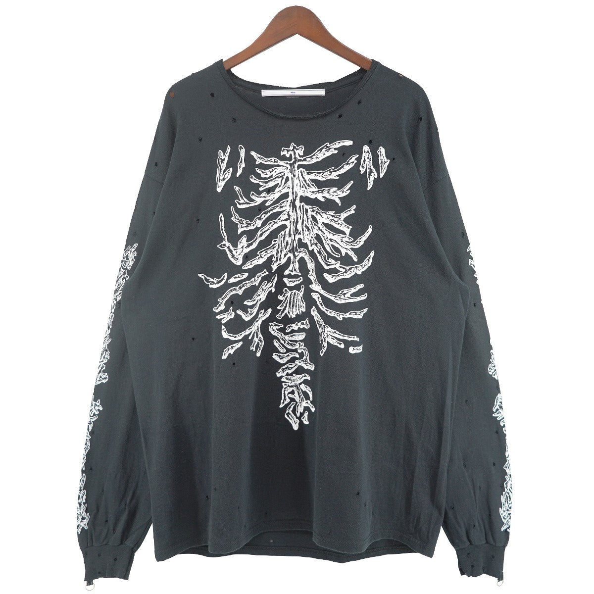 23SS BONE DISTRESSED L／S TEE Vintage ヴィンテージ ダメージ 加工ボーン 骨 グラフィック 袖リング ロンT ロングスリーブ  長袖Tシャツ