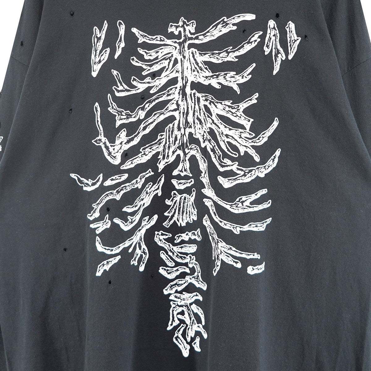 23SS BONE DISTRESSED L／S TEE Vintage ヴィンテージ ダメージ 加工ボーン 骨 グラフィック 袖リング ロンT ロングスリーブ  長袖Tシャツ