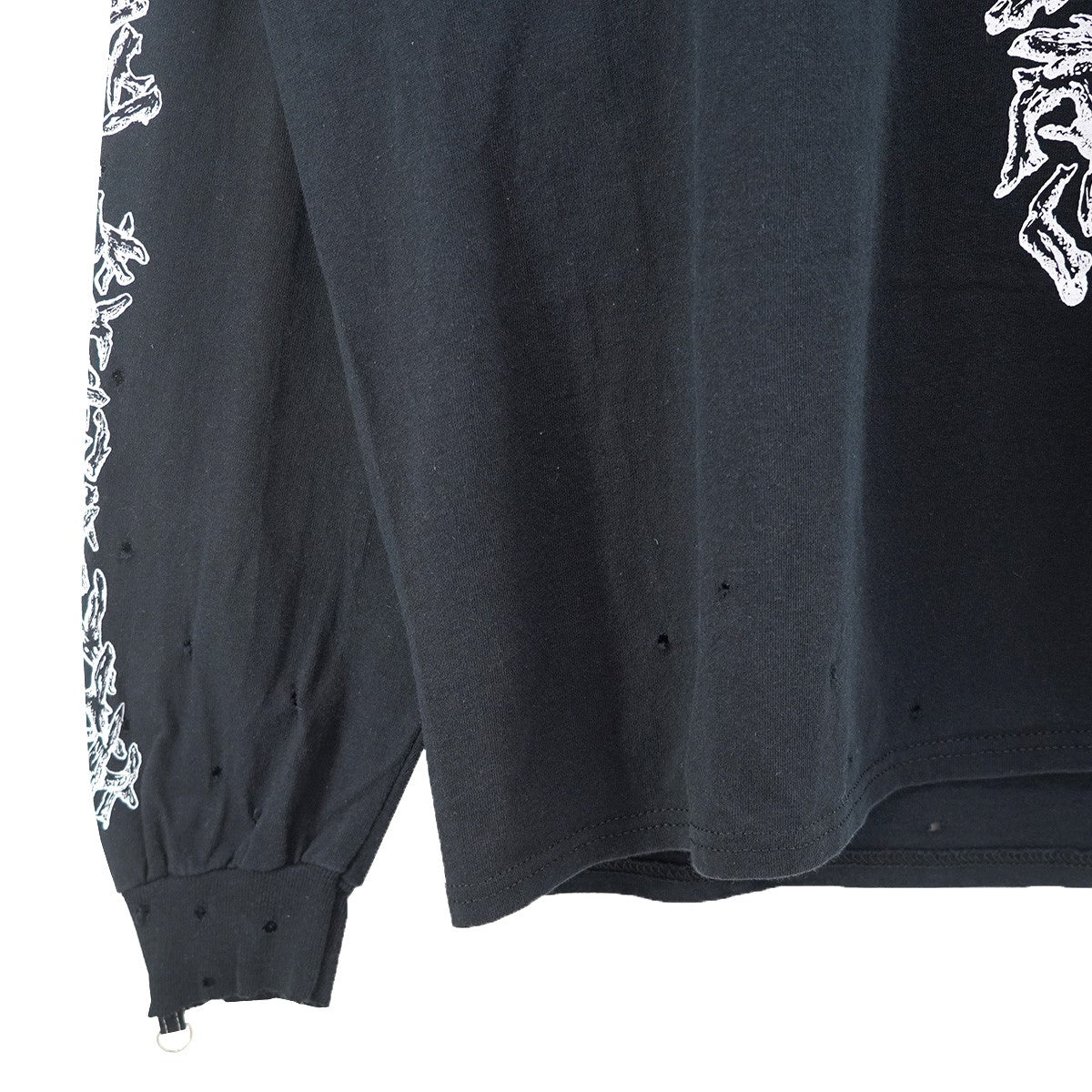 23SS BONE DISTRESSED L／S TEE Vintage ヴィンテージ ダメージ 加工ボーン 骨 グラフィック 袖リング ロンT ロングスリーブ  長袖Tシャツ
