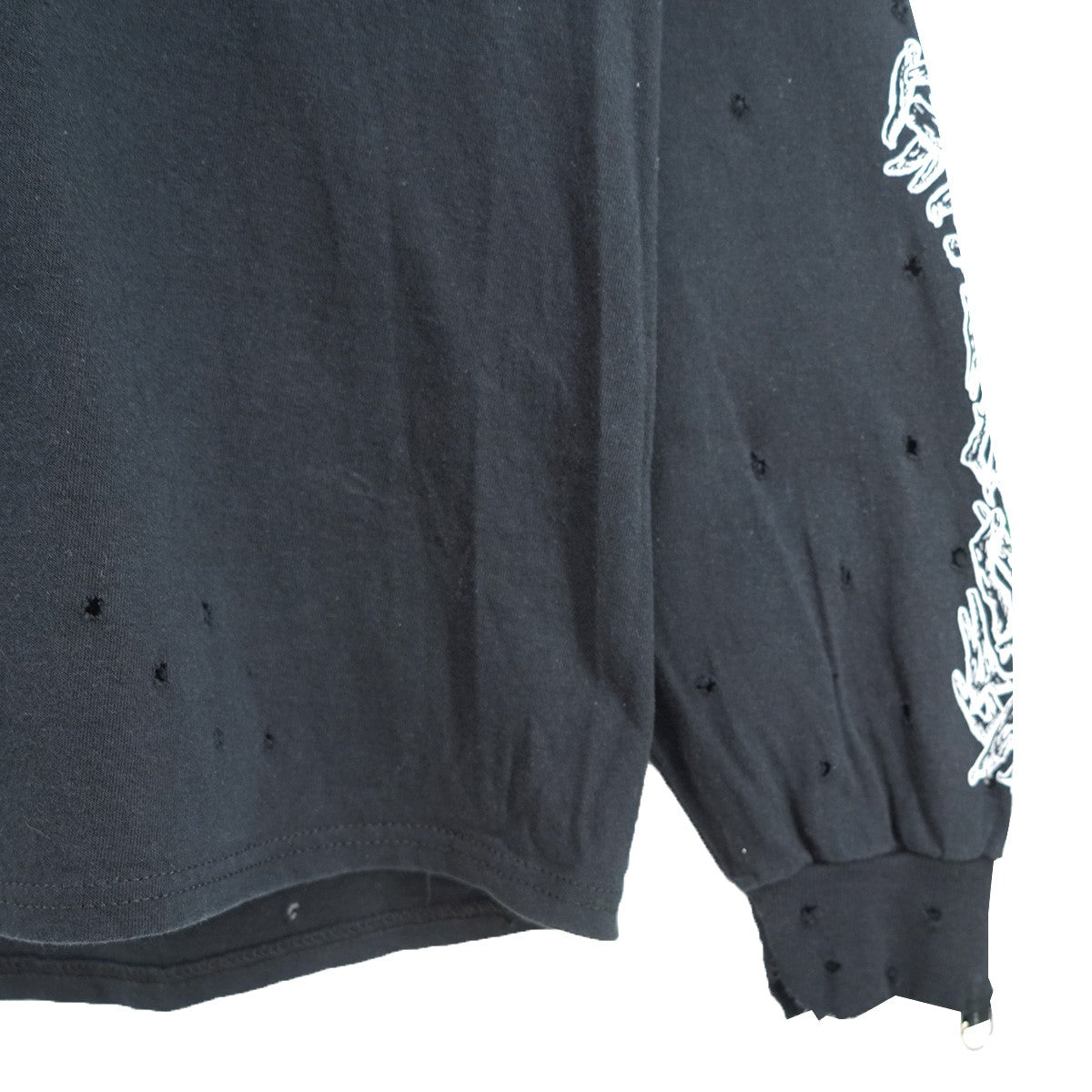23SS BONE DISTRESSED L／S TEE Vintage ヴィンテージ ダメージ 加工ボーン 骨 グラフィック 袖リング ロンT ロングスリーブ  長袖Tシャツ