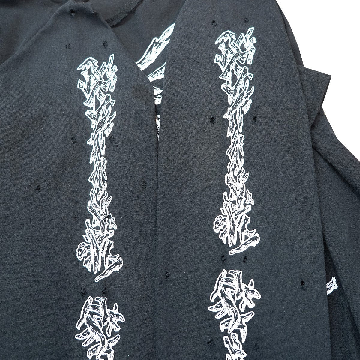 23SS BONE DISTRESSED L／S TEE Vintage ヴィンテージ ダメージ 加工ボーン 骨 グラフィック 袖リング ロンT ロングスリーブ  長袖Tシャツ
