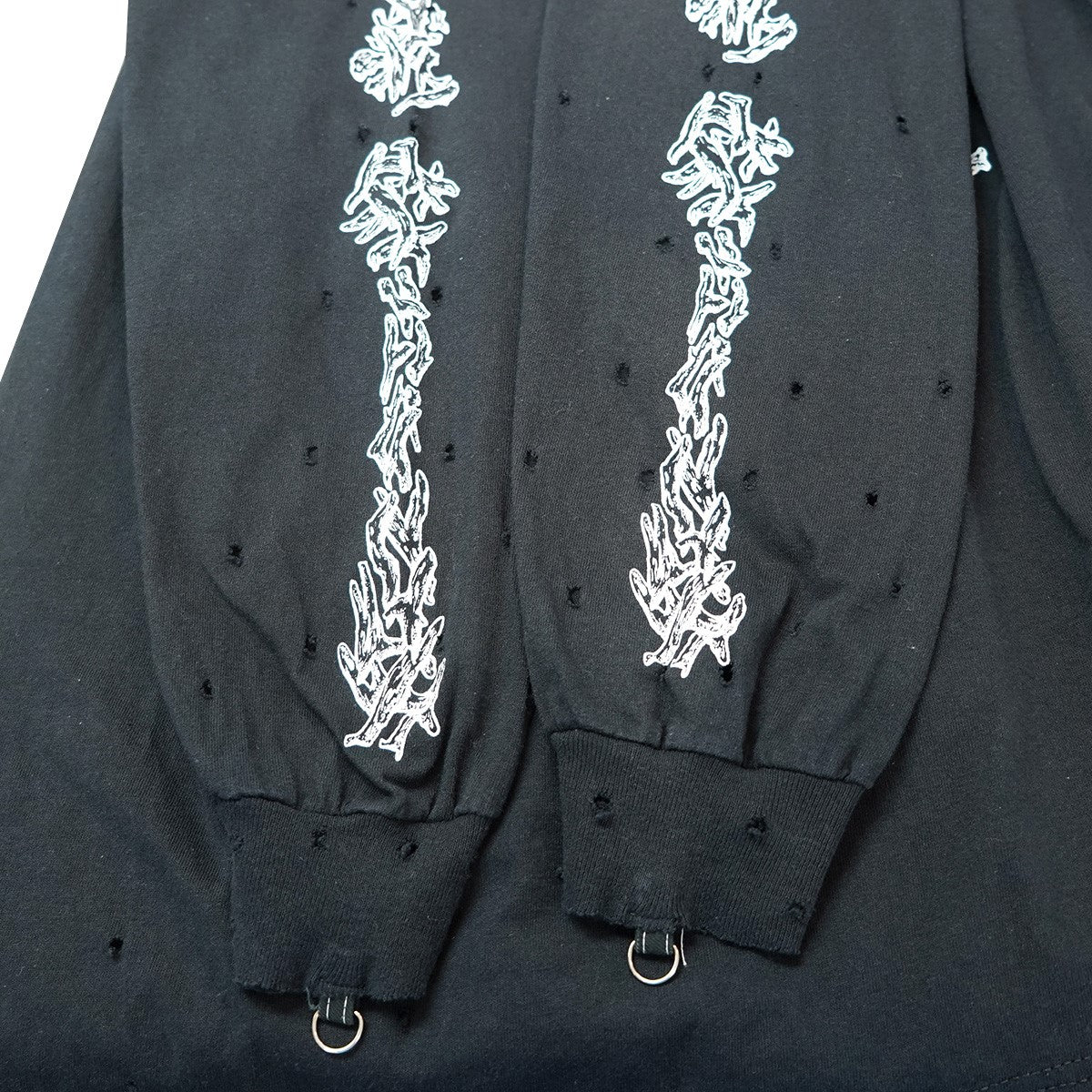 23SS BONE DISTRESSED L／S TEE Vintage ヴィンテージ ダメージ 加工ボーン 骨 グラフィック 袖リング ロンT ロングスリーブ  長袖Tシャツ