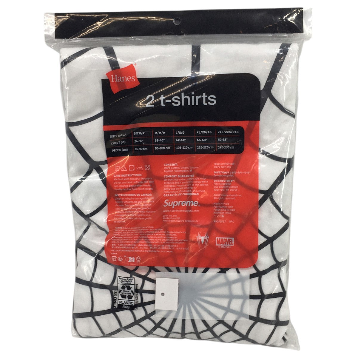 26SS Hanes Spider-Man Tagless Tees (2 Pack)スパイダーマン ロゴ タグレス Tシャツ 2枚セット