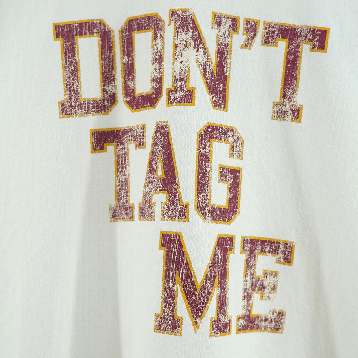 26SS DON’T TAG ME PRINTED TEE Vintage ヴィンテージ クラック加工 Ordinary People プリント  ロゴ刺繍 オーバーサイズ Tシャツ