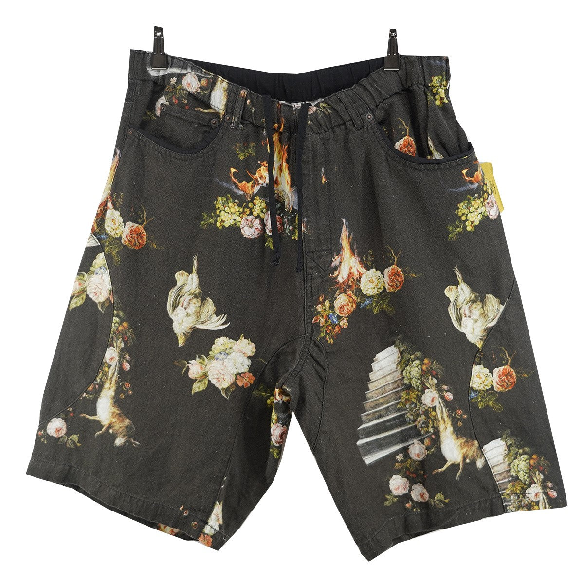 26SS All-over print linen easy shortsEMMA総柄 リネンイージーショーツ ハーフパンツ