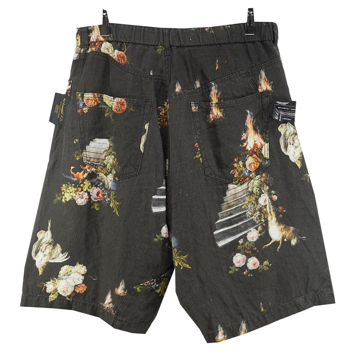 26SS All-over print linen easy shortsEMMA総柄 リネンイージーショーツ ハーフパンツ