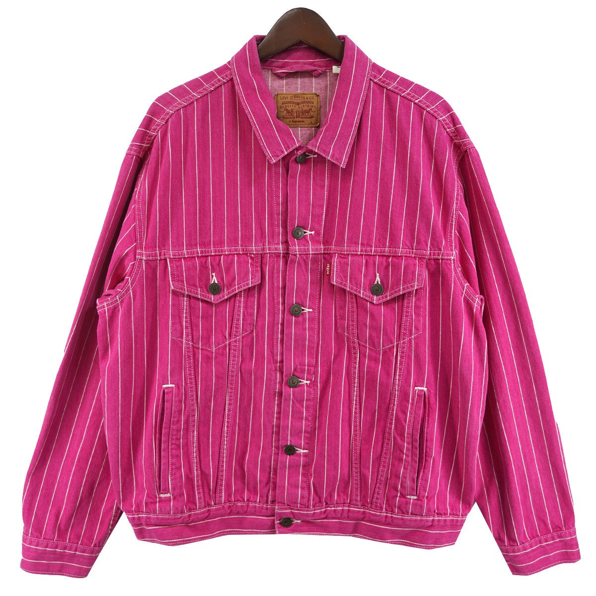 18SS Levi’s Pinstripe Trucker Jacketコラボ ピンストライプ デニム トラッカー ジャケット