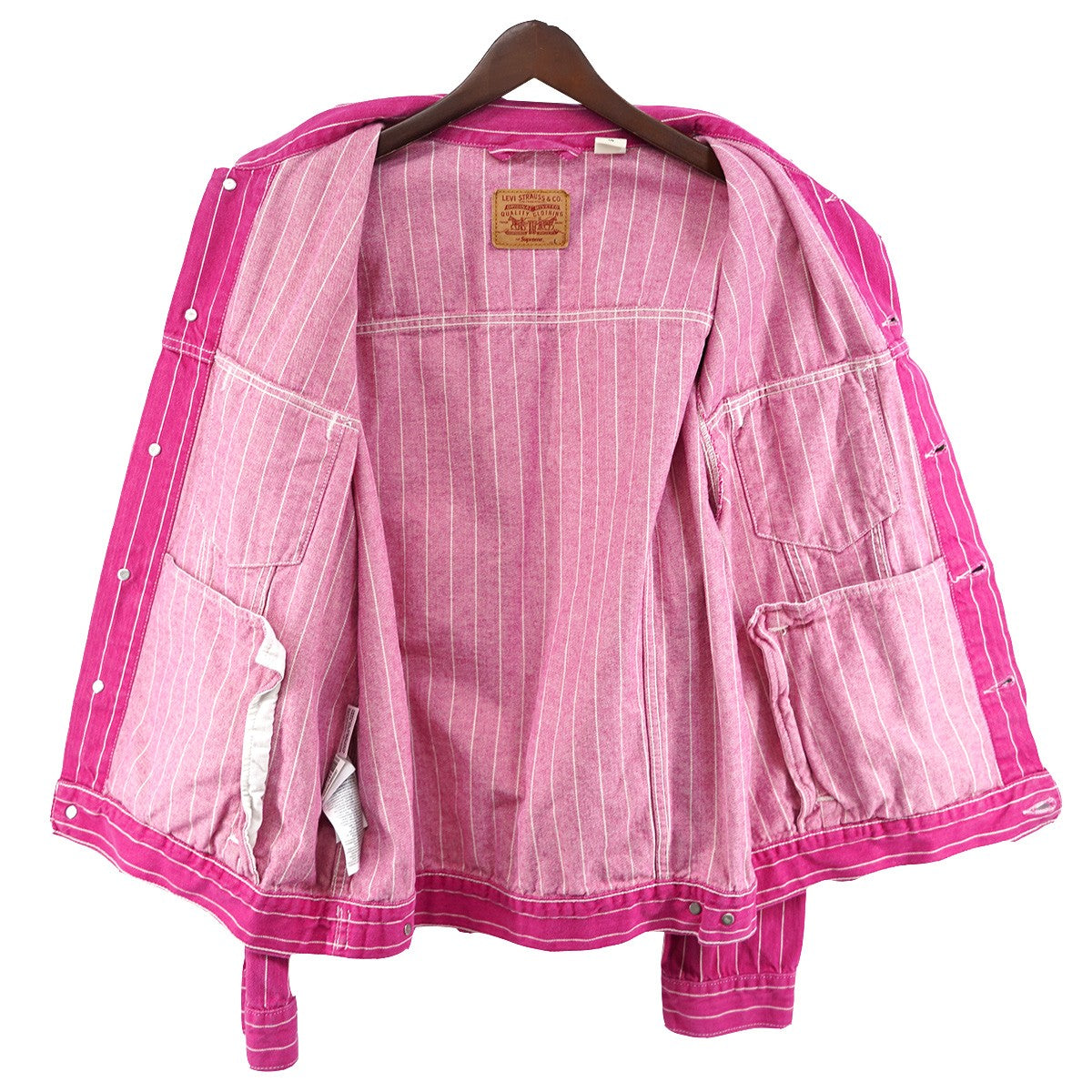 18SS Levi’s Pinstripe Trucker Jacketコラボ ピンストライプ デニム トラッカー ジャケット