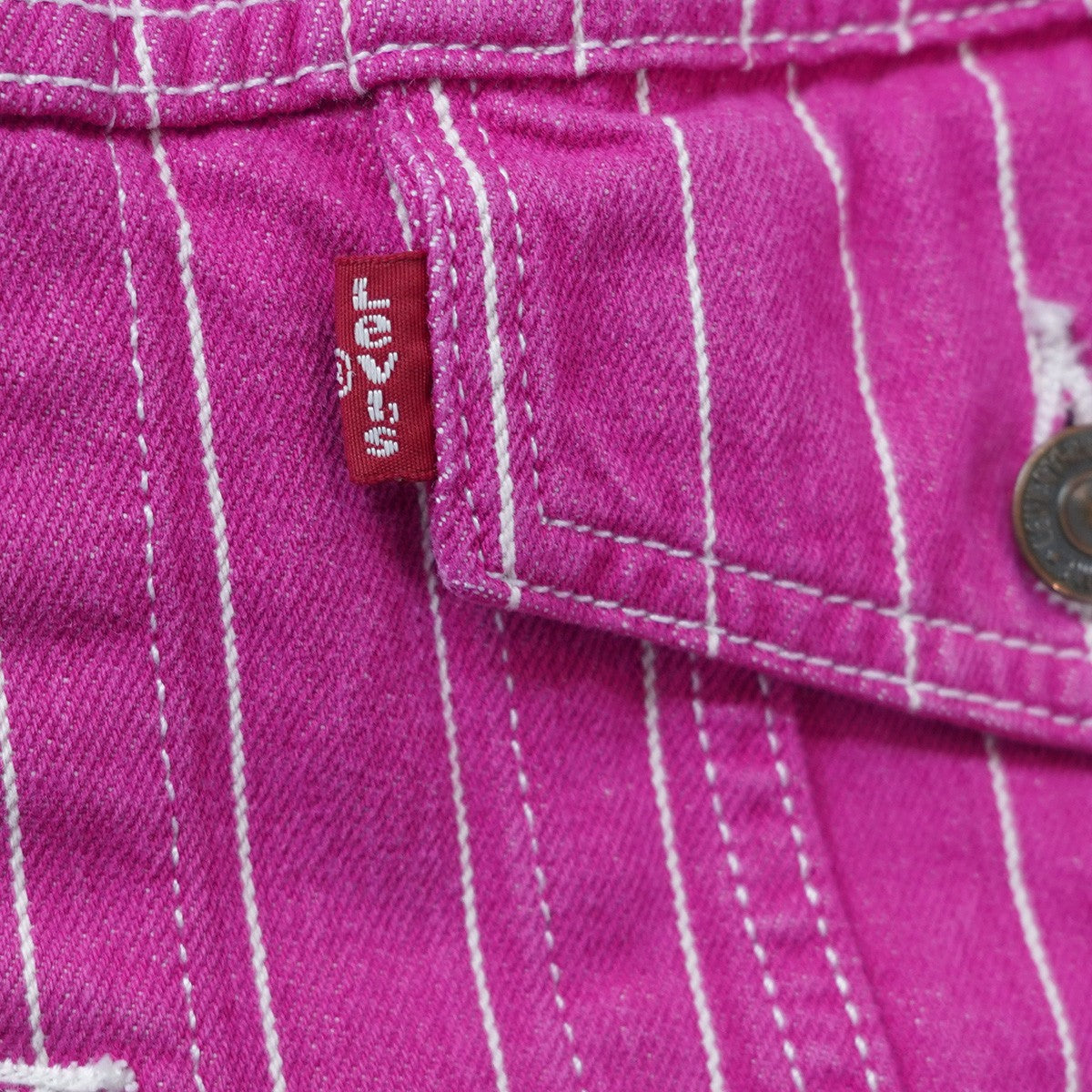 18SS Levi’s Pinstripe Trucker Jacketコラボ ピンストライプ デニム トラッカー ジャケット