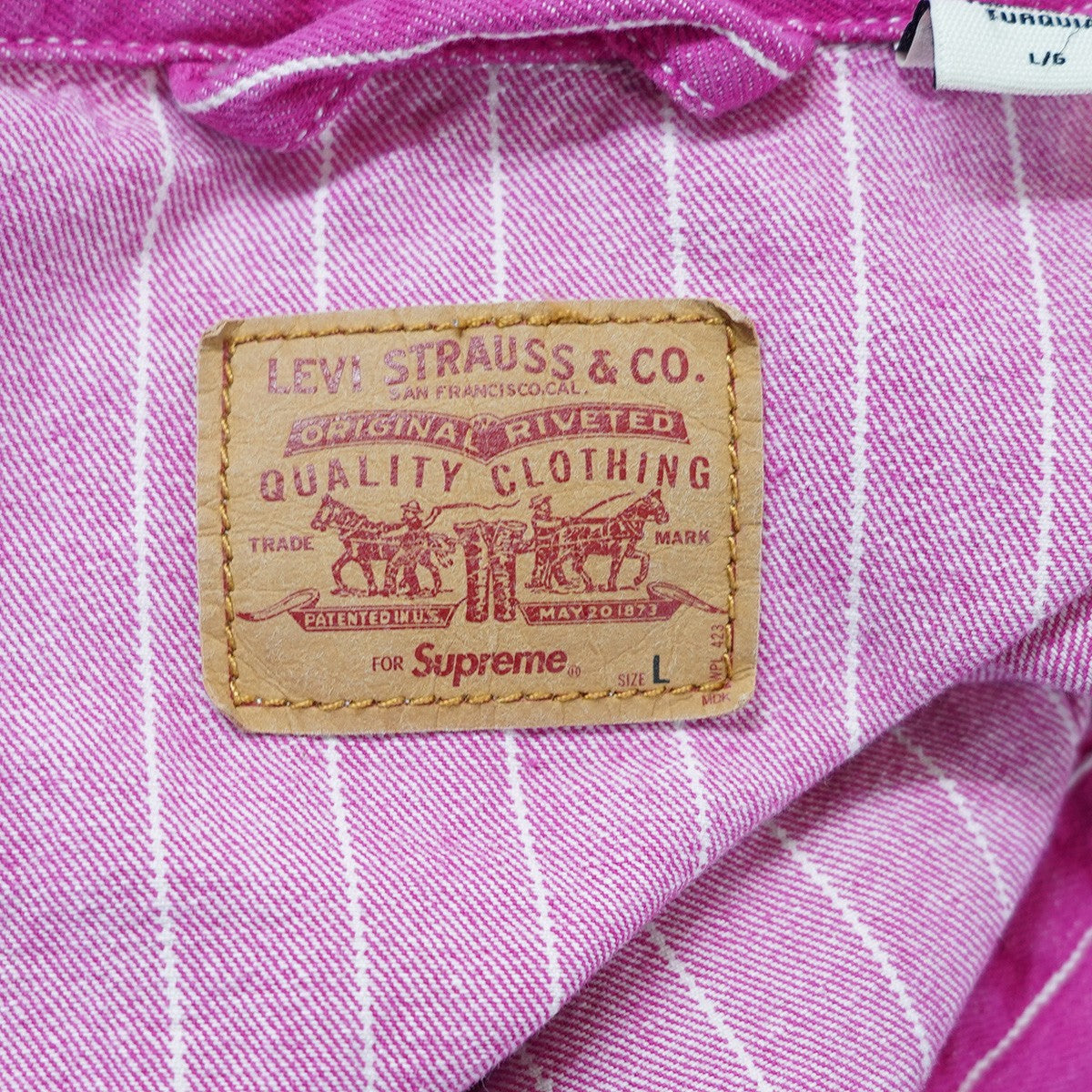 18SS Levi’s Pinstripe Trucker Jacketコラボ ピンストライプ デニム トラッカー ジャケット