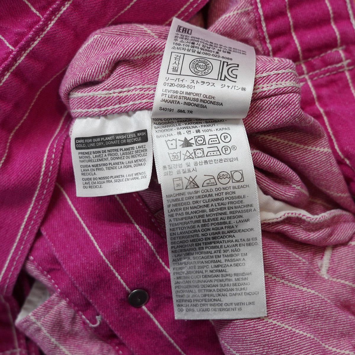 18SS Levi’s Pinstripe Trucker Jacketコラボ ピンストライプ デニム トラッカー ジャケット